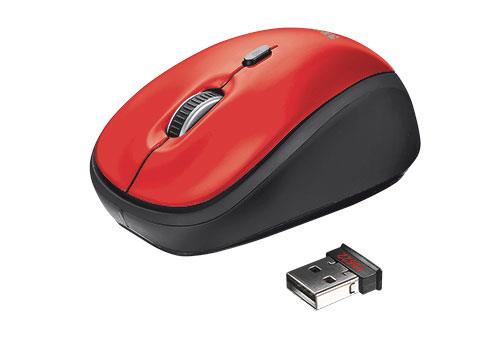 TRUST Mouse ottico wireless Trust Yvi rosso